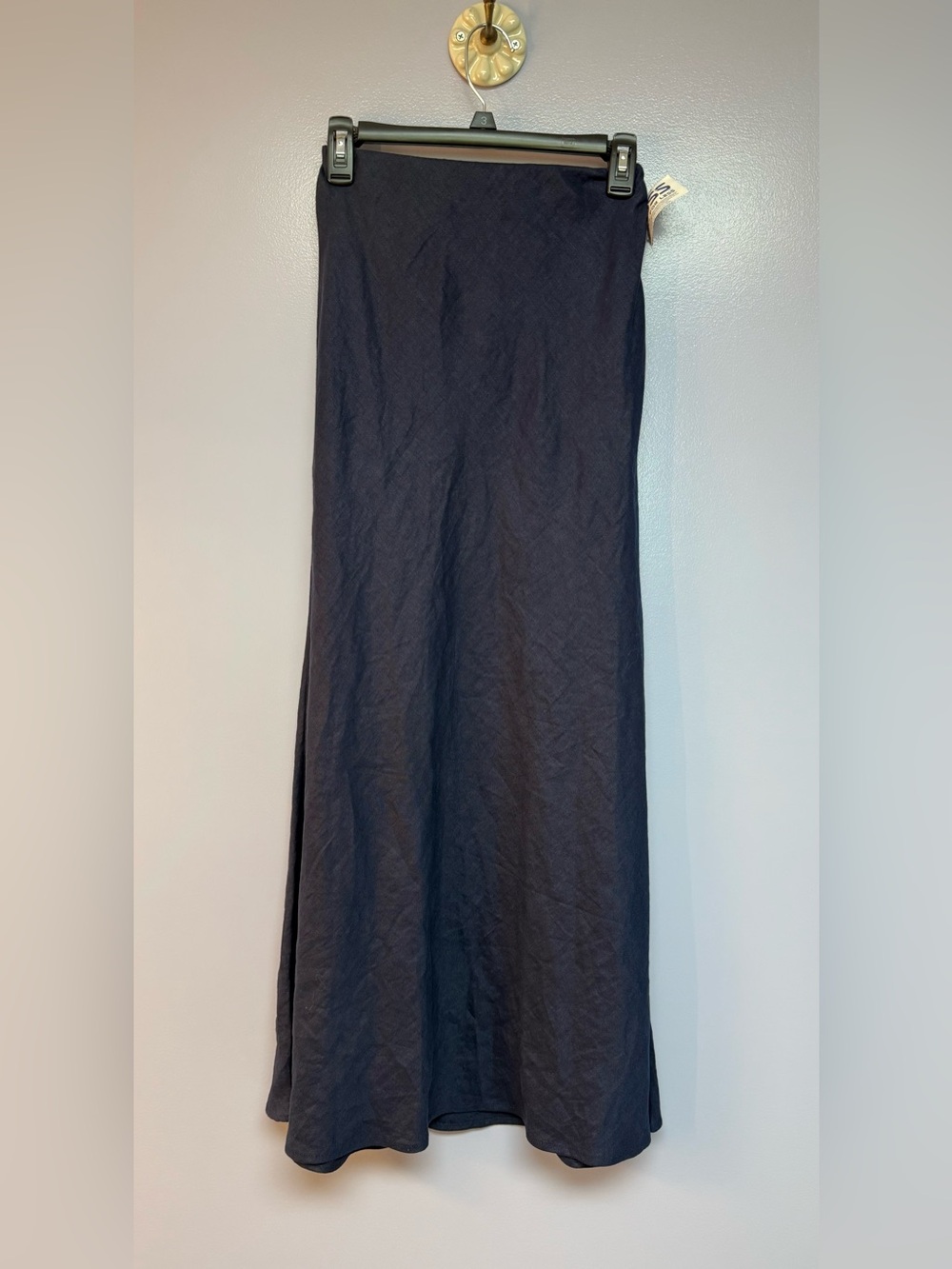 NWT Madewell Navy Linen Maxi Skirt with Subtle A-Line Silhouette size 00 - Picture 1 of 15
